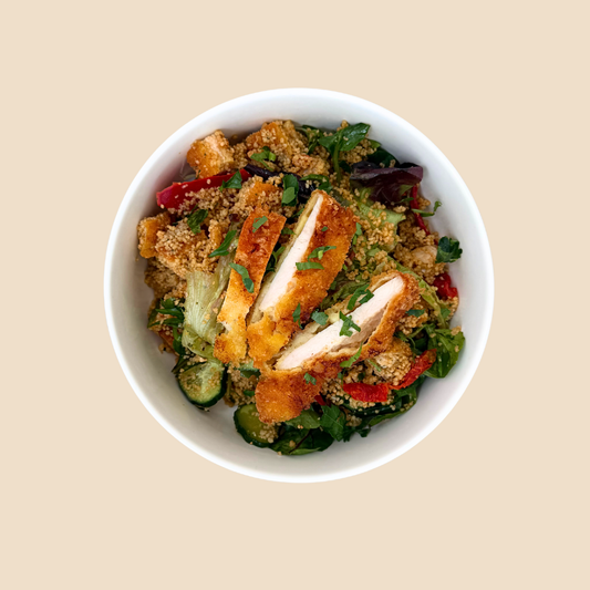 Chicken Schnitzel Cous Cous Salad