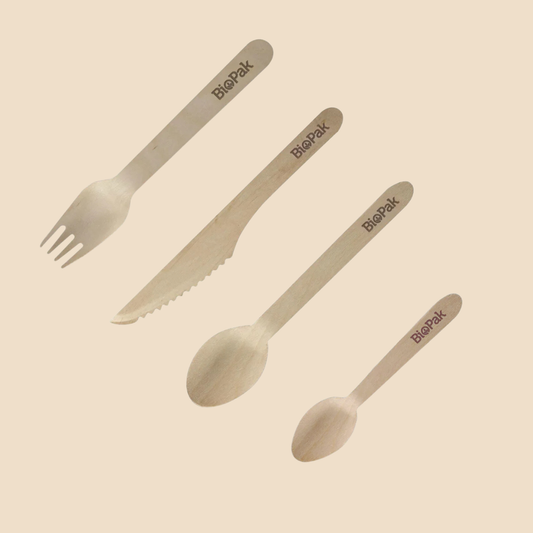 BioPak Individual Wooden Cutlery